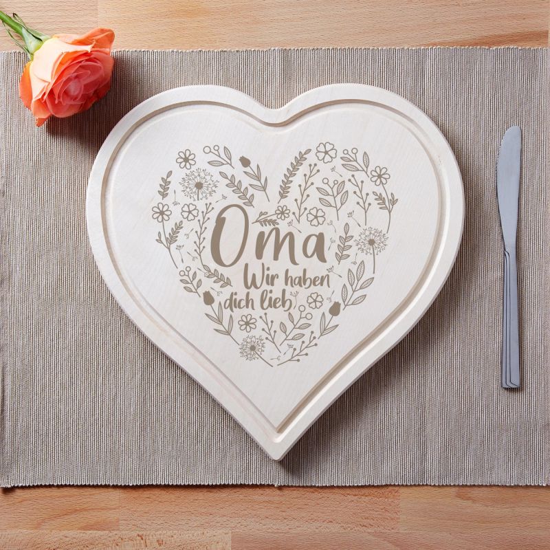 Bild von   herzbrett mit liebevoller gravjpg | Individuelle 🎁 persönliche 🎁 personalisierte Geschenke bedruckt ▪ bestickt ▪ graviert