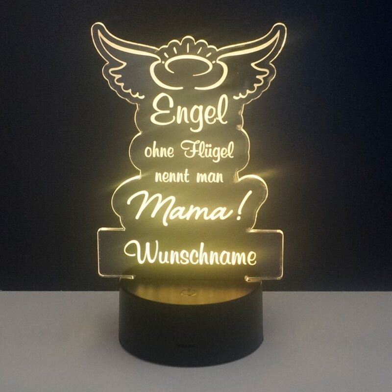Bild von   led leuchte engel mama mit wunjpg | Individuelle 🎁 persönliche 🎁 personalisierte Geschenke bedruckt ▪ bestickt ▪ graviert