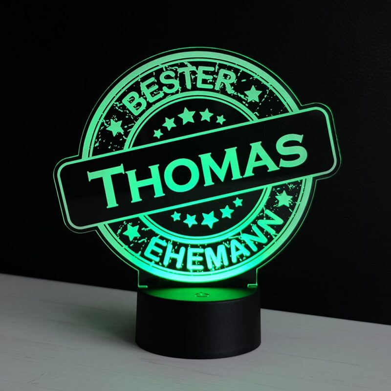 Bild von   led dekolicht bester ehemann mjpg | Individuelle 🎁 persönliche 🎁 personalisierte Geschenke bedruckt ▪ bestickt ▪ graviert