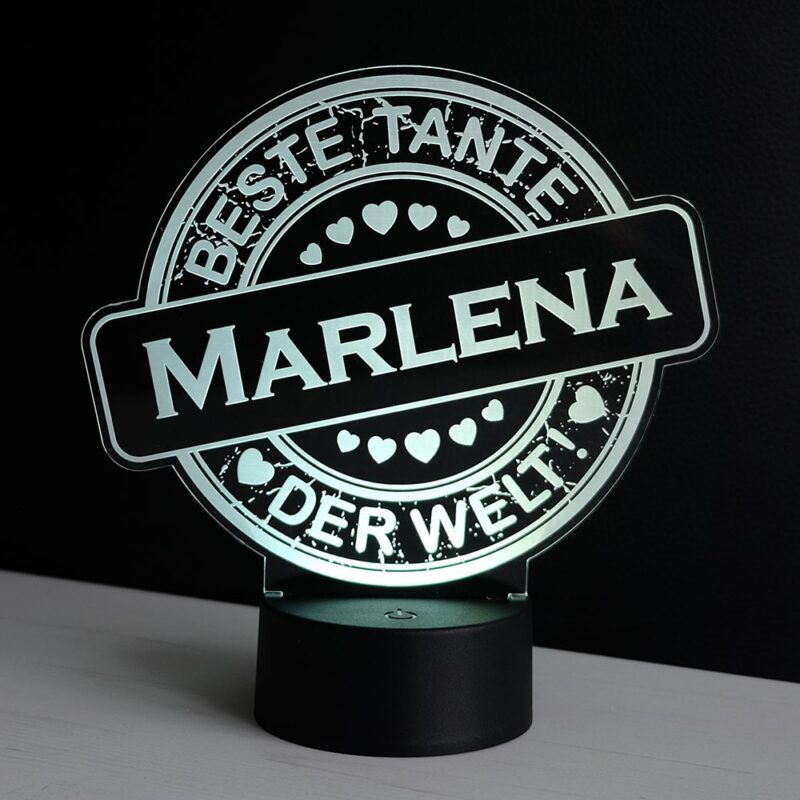 Bild von   led deko licht beste tante mitjpg | Individuelle 🎁 persönliche 🎁 personalisierte Geschenke bedruckt ▪ bestickt ▪ graviert