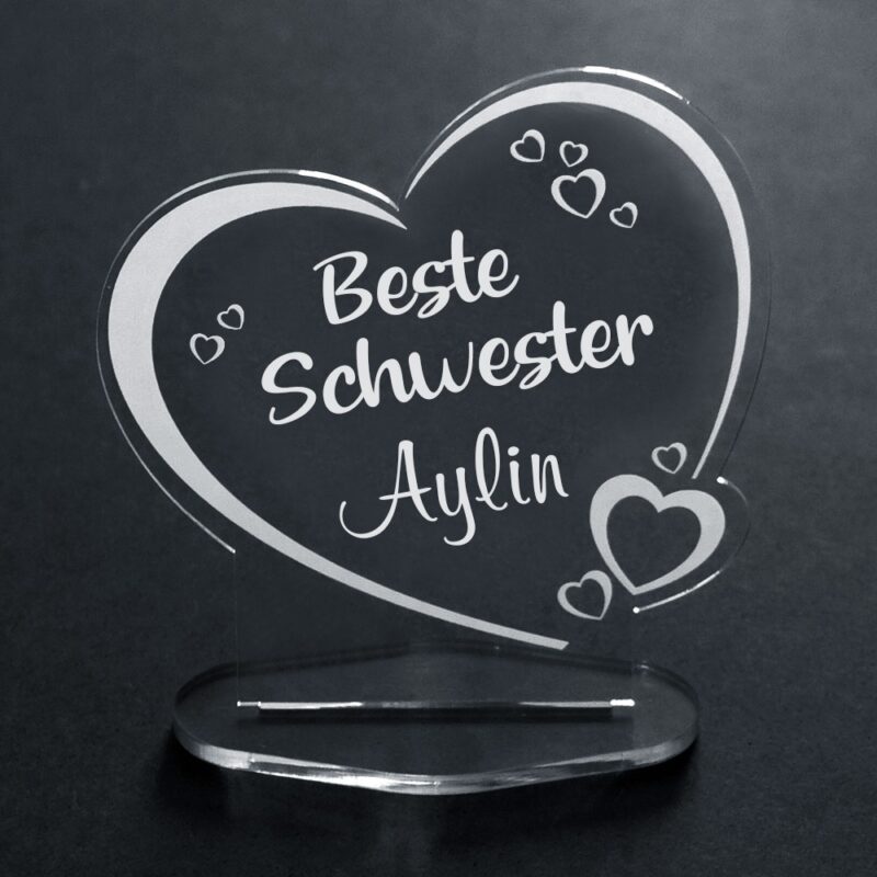 Bild von   deko aufsteller aus acryl herzjpg | Individuelle 🎁 persönliche 🎁 personalisierte Geschenke bedruckt ▪ bestickt ▪ graviert