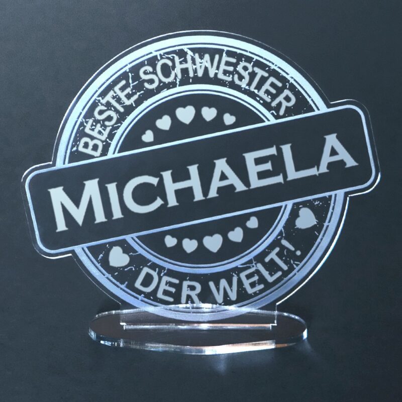 Bild von   acryl button mit namensgravurjpg | Individuelle 🎁 persönliche 🎁 personalisierte Geschenke bedruckt ▪ bestickt ▪ graviert