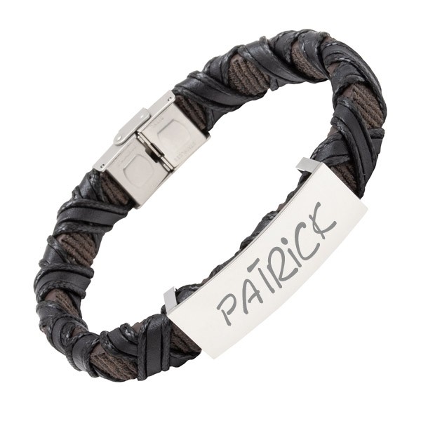 Bild von   geflochtenes kunstleder armbanjpg | Individuelle 🎁 persönliche 🎁 personalisierte Geschenke bedruckt ▪ bestickt ▪ graviert