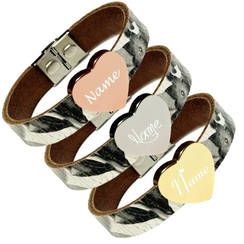Bild von   leder armband mit gravur blumejpg | Individuelle 🎁 persönliche 🎁 personalisierte Geschenke bedruckt ▪ bestickt ▪ graviert