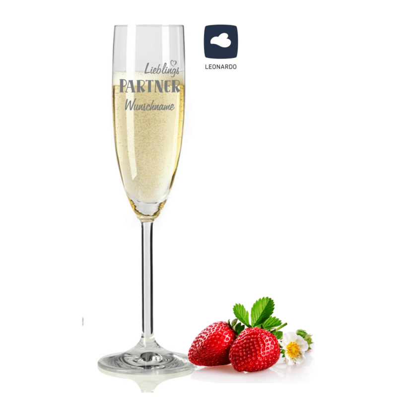 Bild von   sektglas lieblingspartner mitpng | Individuelle 🎁 persönliche 🎁 personalisierte Geschenke bedruckt ▪ bestickt ▪ graviert