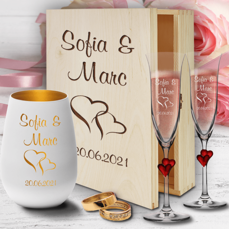 Bild von   hochzeitsglaeser sektglaeser hpng | Individuelle 🎁 persönliche 🎁 personalisierte Geschenke bedruckt ▪ bestickt ▪ graviert