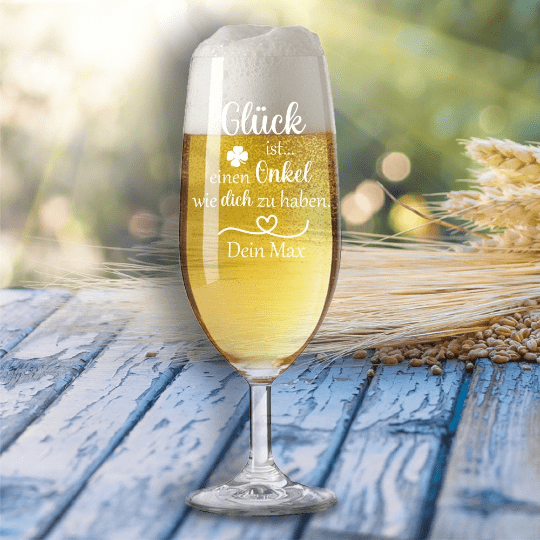personalisiertes Bierglas Glück ist einen Onkel... mit Wunschnamen