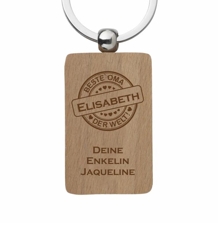 Bild von   holz schluesselanhaenger bestejpg | Individuelle 🎁 persönliche 🎁 personalisierte Geschenke bedruckt ▪ bestickt ▪ graviert