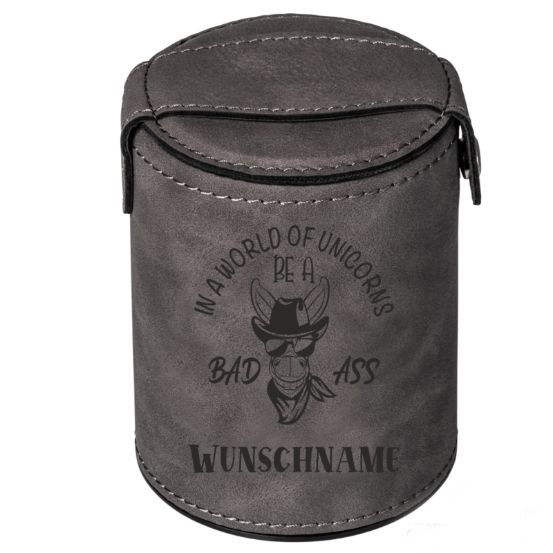 Würfelbecher mit Wunschnamen BAD ASS