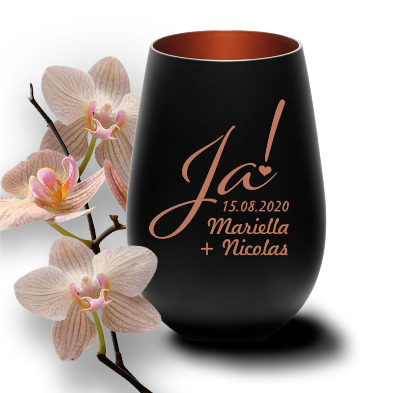 Bild von   windlicht mit gravur schwarz bpng | Individuelle 🎁 persönliche 🎁 personalisierte Geschenke bedruckt ▪ bestickt ▪ graviert