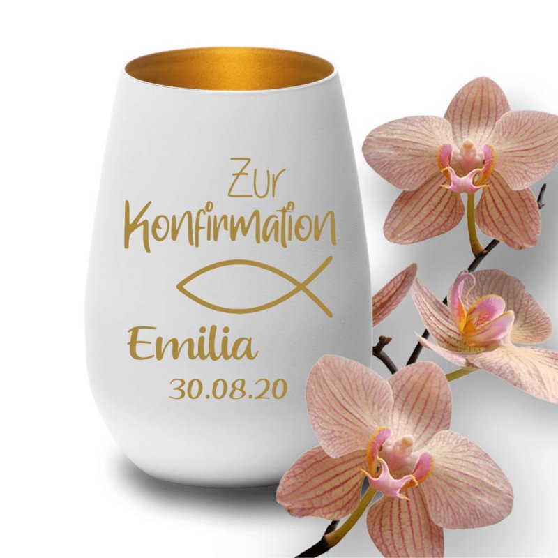 Bild von   windlicht mit gravur weiss golpng | Individuelle 🎁 persönliche 🎁 personalisierte Geschenke bedruckt ▪ bestickt ▪ graviert
