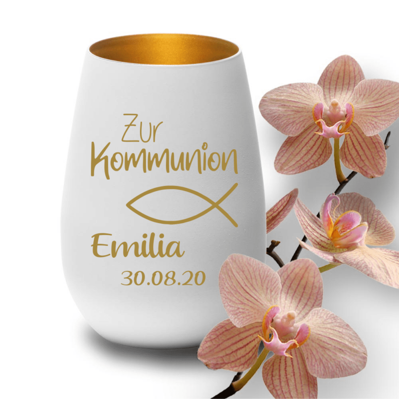 Bild von   windlicht mit gravur weiss golpng | Individuelle 🎁 persönliche 🎁 personalisierte Geschenke bedruckt ▪ bestickt ▪ graviert