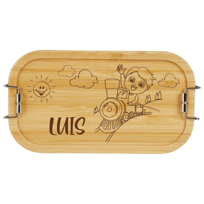 Bild von   brotdose bambus eisenbahnpng | Individuelle 🎁 persönliche 🎁 personalisierte Geschenke bedruckt ▪ bestickt ▪ graviert