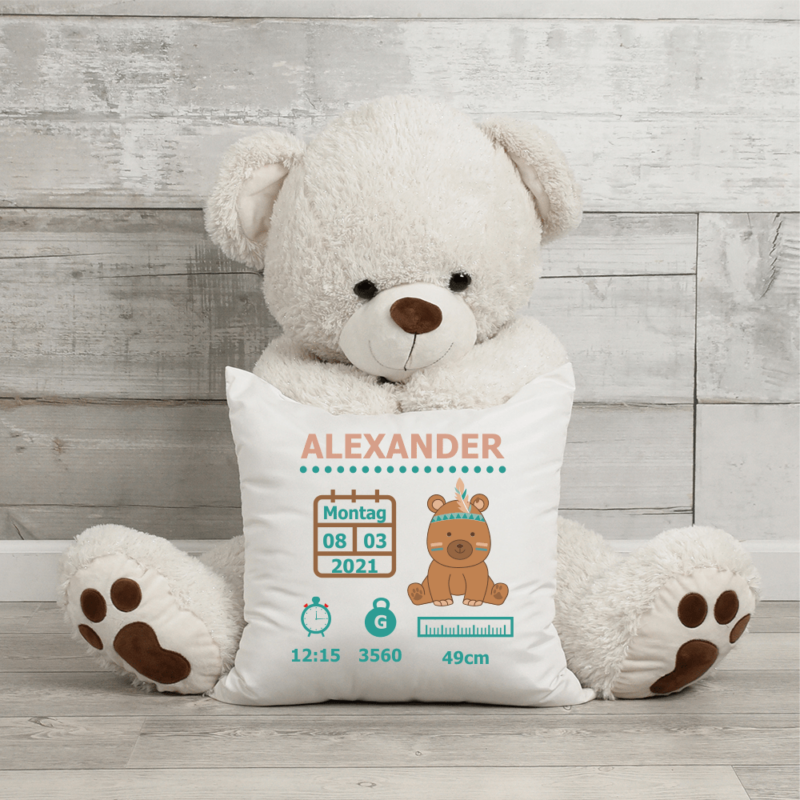Bild von   kissen zu geburt mit wunschnampng | Individuelle 🎁 persönliche 🎁 personalisierte Geschenke bedruckt ▪ bestickt ▪ graviert