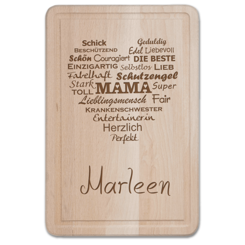 Bild von   schneidebrett mit herz mamapng | Individuelle 🎁 persönliche 🎁 personalisierte Geschenke bedruckt ▪ bestickt ▪ graviert