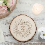 Bild von   baumscheibe blumenherz hochzjpg | Individuelle 🎁 persönliche 🎁 personalisierte Geschenke bedruckt ▪ bestickt ▪ graviert