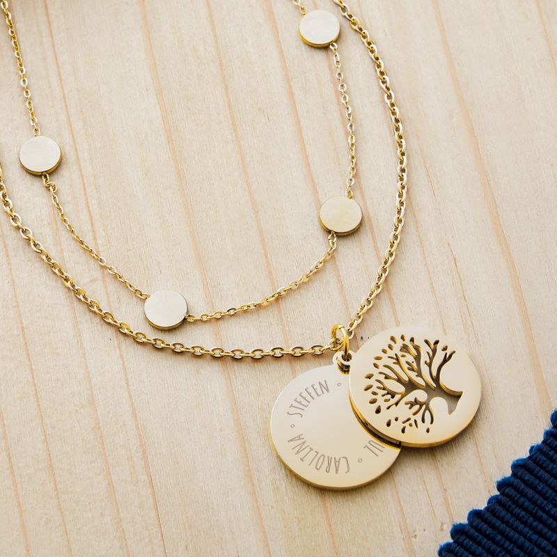 Bild von   set layering kette und halsketjpg | Individuelle 🎁 persönliche 🎁 personalisierte Geschenke bedruckt ▪ bestickt ▪ graviert