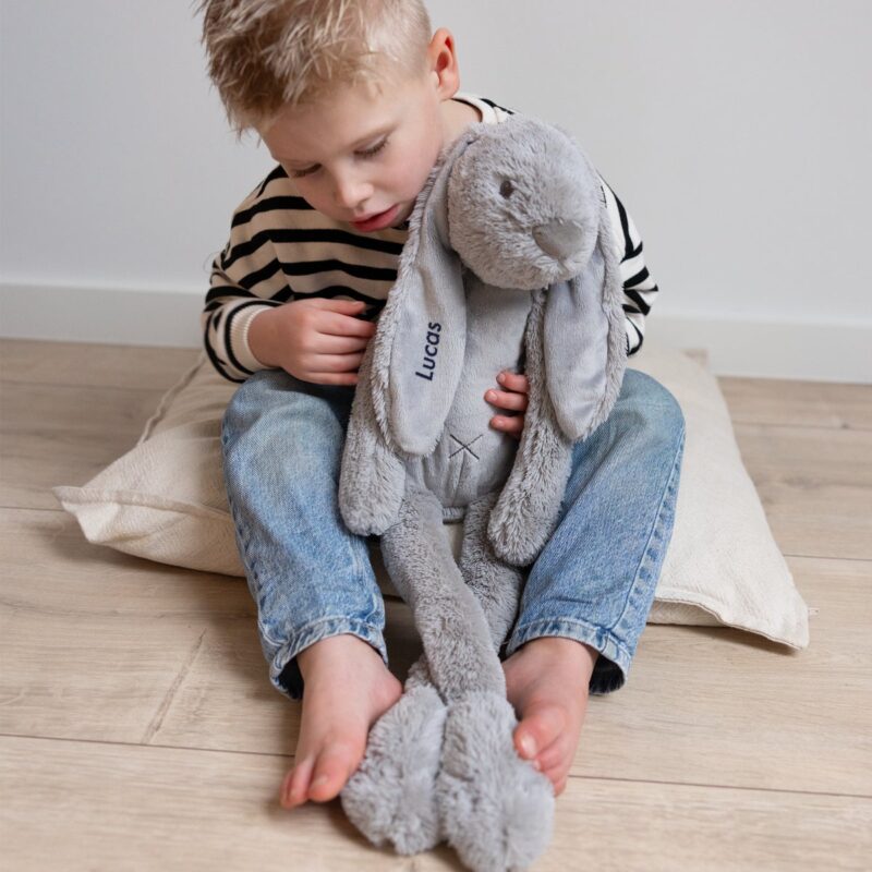 Kuscheltier mit Name - Rabbit Richie - Grau