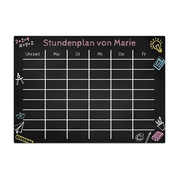 Bild von   chalkboard stundenplan a mijpg | Individuelle 🎁 persönliche 🎁 personalisierte Geschenke bedruckt ▪ bestickt ▪ graviert