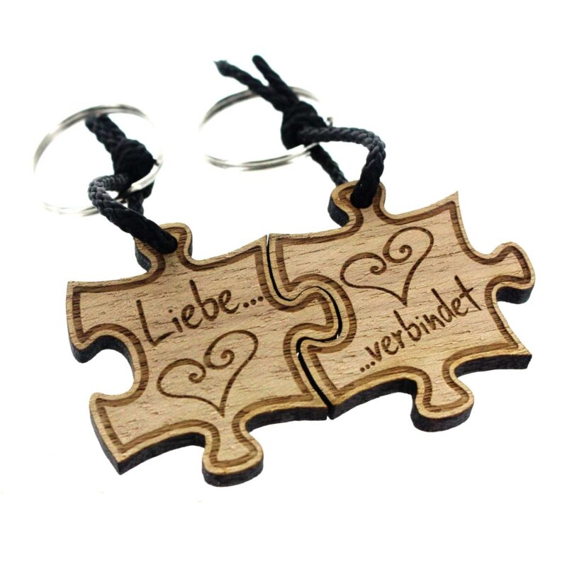Bild von   gravur partner set schluesselajpg | Individuelle 🎁 persönliche 🎁 personalisierte Geschenke bedruckt ▪ bestickt ▪ graviert