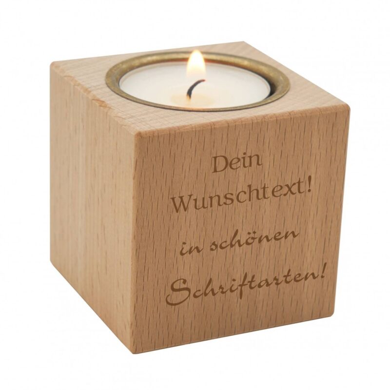 Bild von   teelichthalter mit gravur kleijpg | Individuelle 🎁 persönliche 🎁 personalisierte Geschenke bedruckt ▪ bestickt ▪ graviert