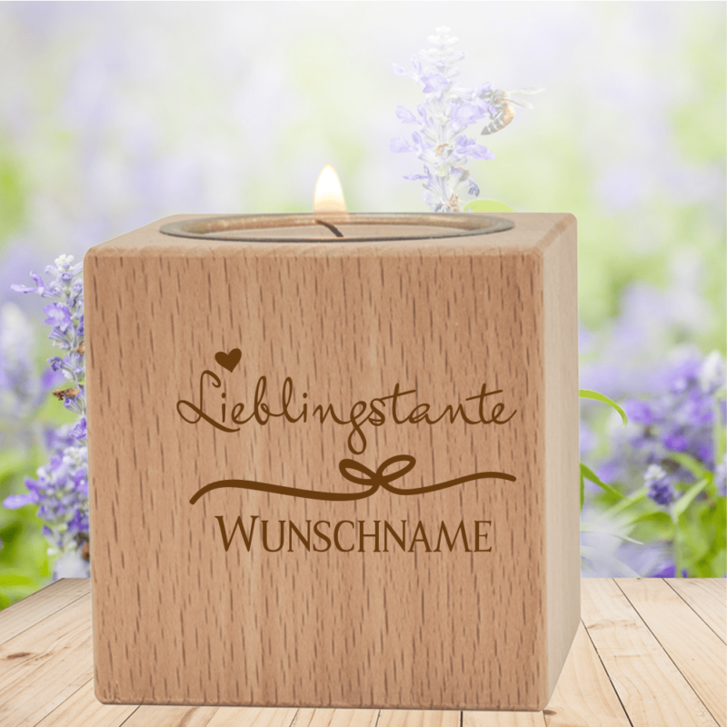 Bild von   teelichthalter lieblingstantepng | Individuelle 🎁 persönliche 🎁 personalisierte Geschenke bedruckt ▪ bestickt ▪ graviert
