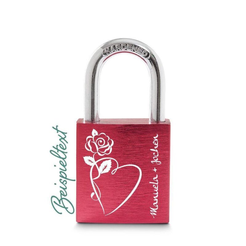 Bild von   liebesschloss rot herz rose mijpg | Individuelle 🎁 persönliche 🎁 personalisierte Geschenke bedruckt ▪ bestickt ▪ graviert