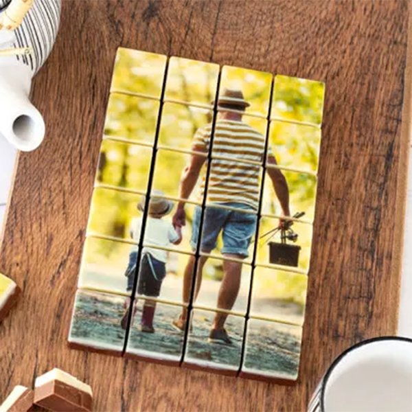 Schokoladenpuzzle mit Foto (24 Schoko-Stücke)