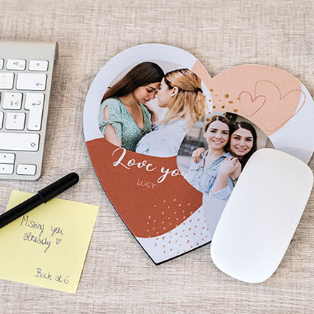 Bild von   mousepad in herzform mit eigenjpg | Individuelle 🎁 persönliche 🎁 personalisierte Geschenke bedruckt ▪ bestickt ▪ graviert