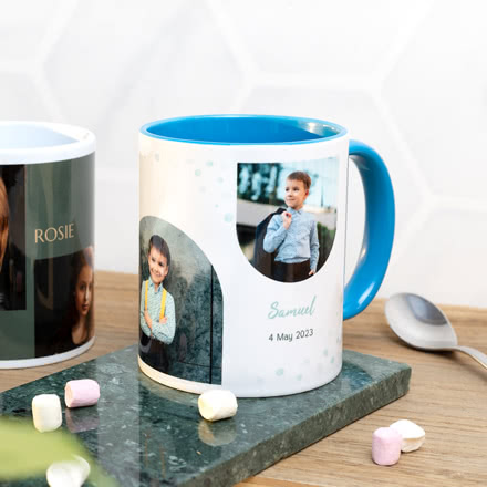 Bild von   farbige tasse blaujpg | Individuelle 🎁 persönliche 🎁 personalisierte Geschenke bedruckt ▪ bestickt ▪ graviert