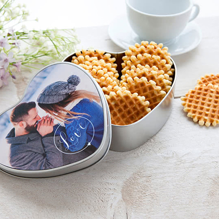Bild von   keksdose herzfoermigjpg | Individuelle 🎁 persönliche 🎁 personalisierte Geschenke bedruckt ▪ bestickt ▪ graviert