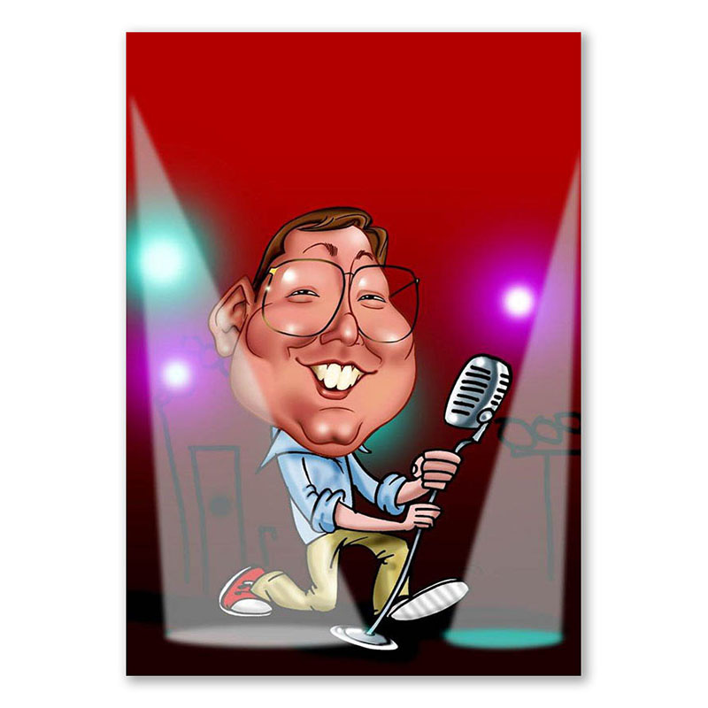 Bild von   erstellung karikatur saenger ajpg | Individuelle 🎁 persönliche 🎁 personalisierte Geschenke bedruckt ▪ bestickt ▪ graviert
