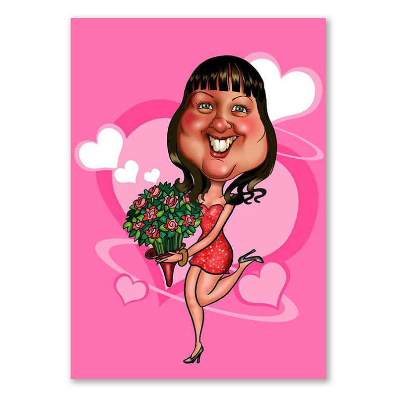 Bild von   erstellung karikatur lady mitjpg | Individuelle 🎁 persönliche 🎁 personalisierte Geschenke bedruckt ▪ bestickt ▪ graviert