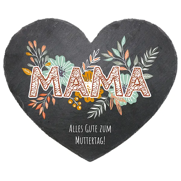 Bild von   schieferherz zum muttertag mitjpg | Individuelle 🎁 persönliche 🎁 personalisierte Geschenke bedruckt ▪ bestickt ▪ graviert
