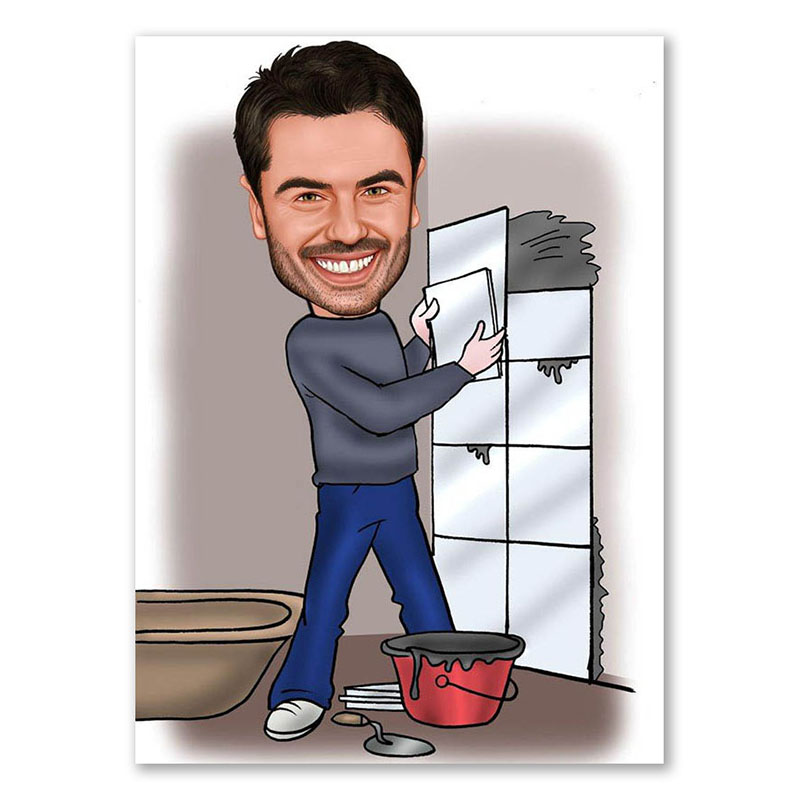 Bild von   erstellung karikatur fliesenlejpg | Individuelle 🎁 persönliche 🎁 personalisierte Geschenke bedruckt ▪ bestickt ▪ graviert