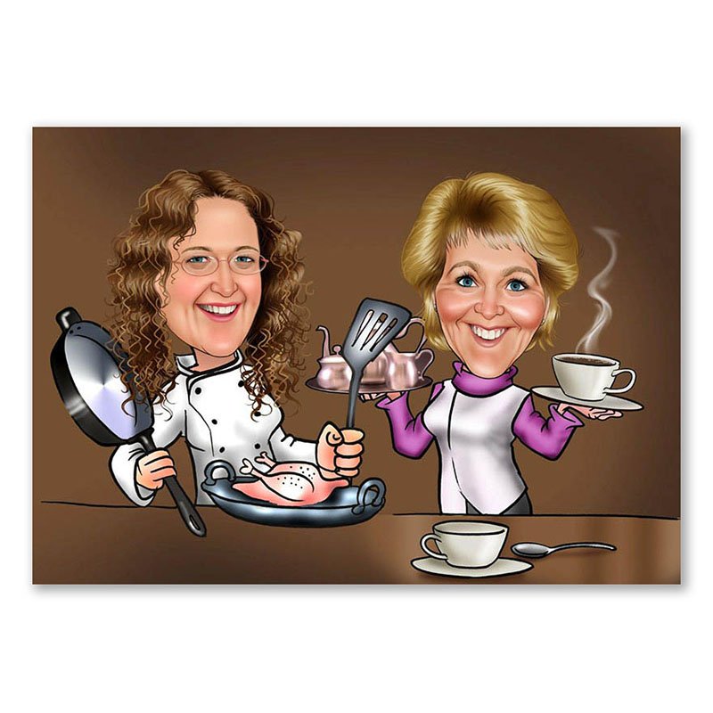 Bild von   erstellung karikatur koechinnejpg | Individuelle 🎁 persönliche 🎁 personalisierte Geschenke bedruckt ▪ bestickt ▪ graviert