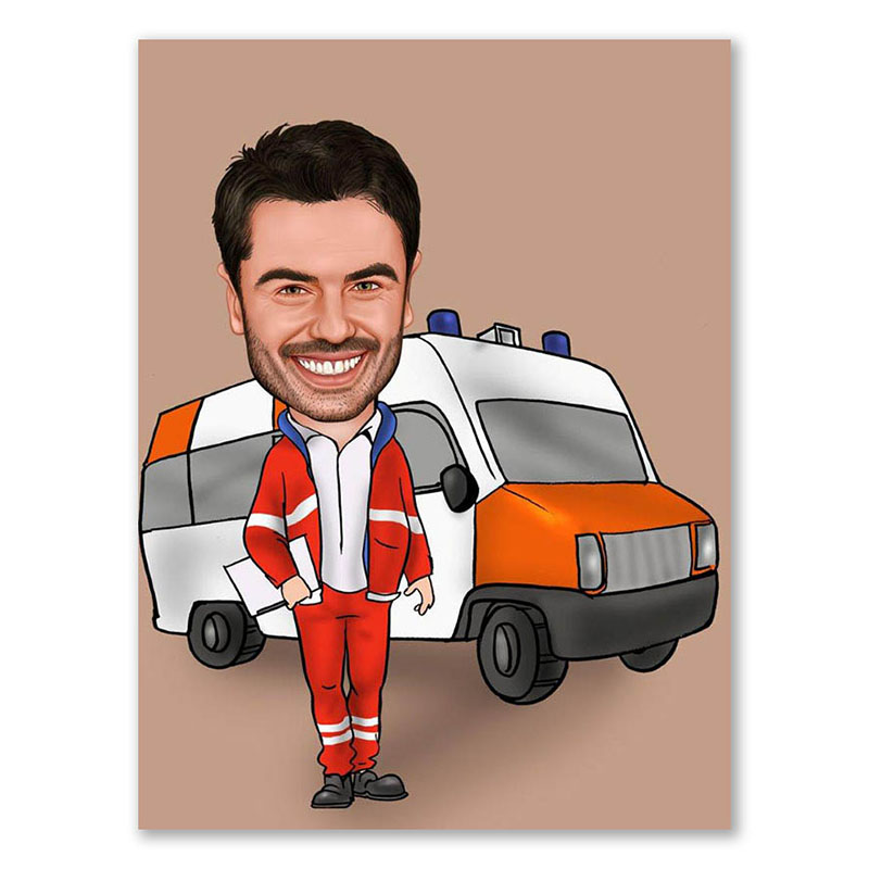 Bild von   erstellung karikatur sanitaetejpg | Individuelle 🎁 persönliche 🎁 personalisierte Geschenke bedruckt ▪ bestickt ▪ graviert