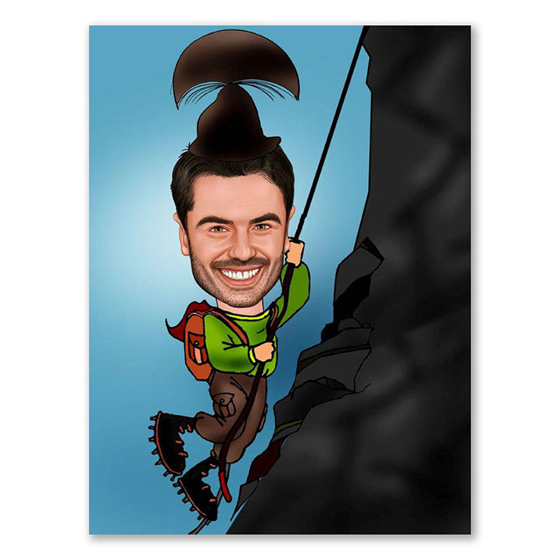 Bild von   erstellung karikatur bergsteiejpg | Individuelle 🎁 persönliche 🎁 personalisierte Geschenke bedruckt ▪ bestickt ▪ graviert