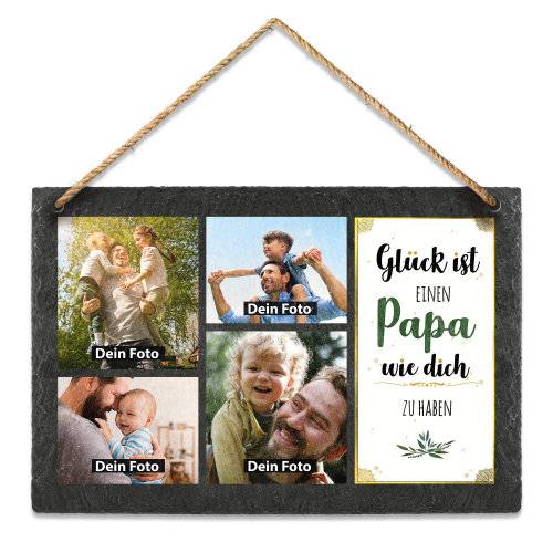 Bild von   schieferplatte fuer papa mit fjpg | Individuelle 🎁 persönliche 🎁 personalisierte Geschenke bedruckt ▪ bestickt ▪ graviert