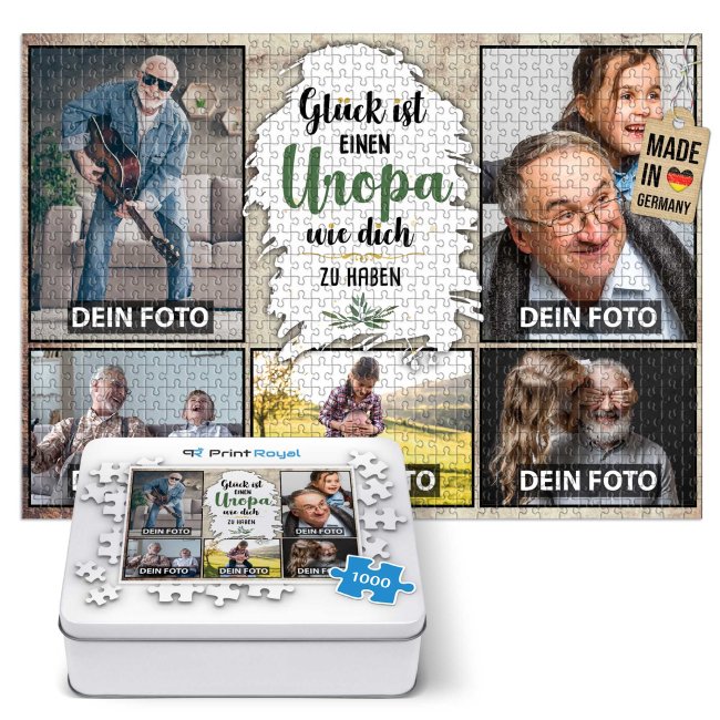 Bild von   foto puzzle fuer den uropa gjpg | Individuelle 🎁 persönliche 🎁 personalisierte Geschenke bedruckt ▪ bestickt ▪ graviert