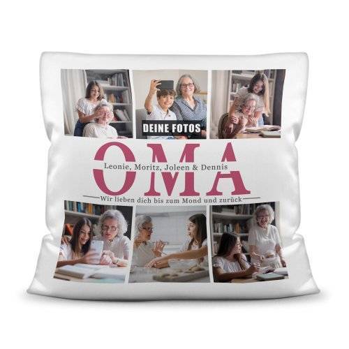 Bild von   kissen mit fotocollage fuer omjpg | Individuelle 🎁 persönliche 🎁 personalisierte Geschenke bedruckt ▪ bestickt ▪ graviert