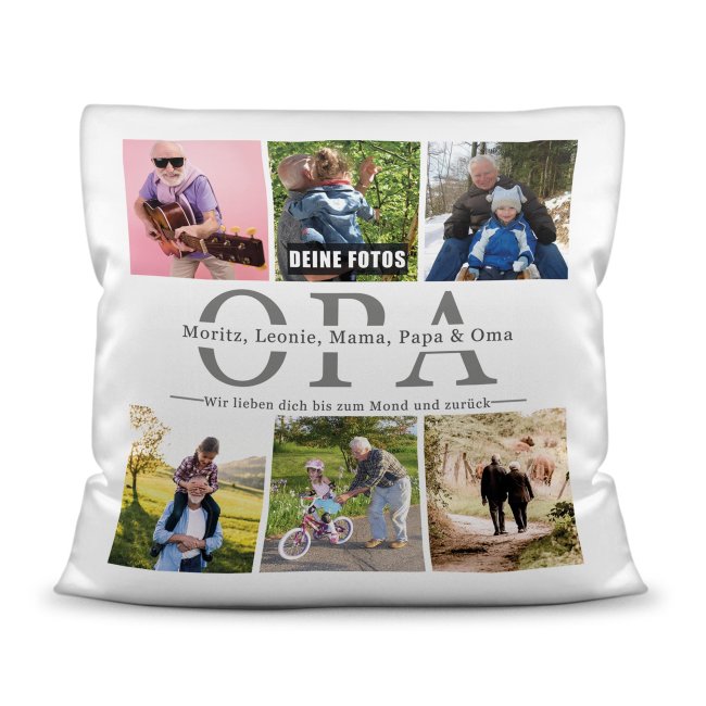Bild von   kissen mit fotocollage fuer opjpg | Individuelle 🎁 persönliche 🎁 personalisierte Geschenke bedruckt ▪ bestickt ▪ graviert