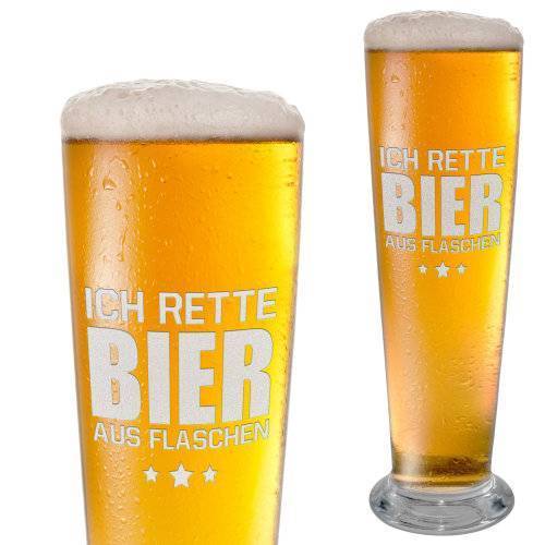 Bild von   graviertes bierglas ich rettjpg | Individuelle 🎁 persönliche 🎁 personalisierte Geschenke bedruckt ▪ bestickt ▪ graviert