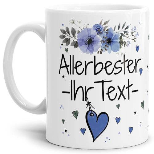 Bild von   tasse mit schoenem blumenmotivjpg | Individuelle 🎁 persönliche 🎁 personalisierte Geschenke bedruckt ▪ bestickt ▪ graviert