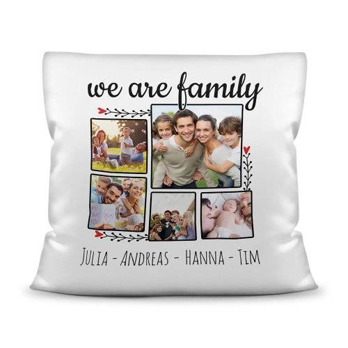 Bild von   kissen we are family mit fjpg | Individuelle 🎁 persönliche 🎁 personalisierte Geschenke bedruckt ▪ bestickt ▪ graviert