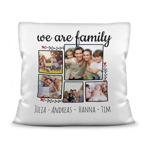 Bild von   kissen we are family mit fjpg | Individuelle 🎁 persönliche 🎁 personalisierte Geschenke bedruckt ▪ bestickt ▪ graviert