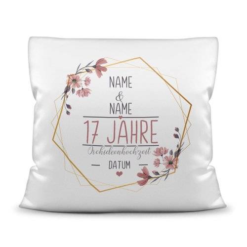 Bild von   hochzeitstag kissen orchideejpg | Individuelle 🎁 persönliche 🎁 personalisierte Geschenke bedruckt ▪ bestickt ▪ graviert