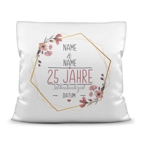 Bild von   hochzeitstag kissen silberhojpg | Individuelle 🎁 persönliche 🎁 personalisierte Geschenke bedruckt ▪ bestickt ▪ graviert