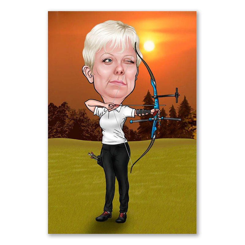 Bild von   erstellung karikatur bogenschijpg | Individuelle 🎁 persönliche 🎁 personalisierte Geschenke bedruckt ▪ bestickt ▪ graviert