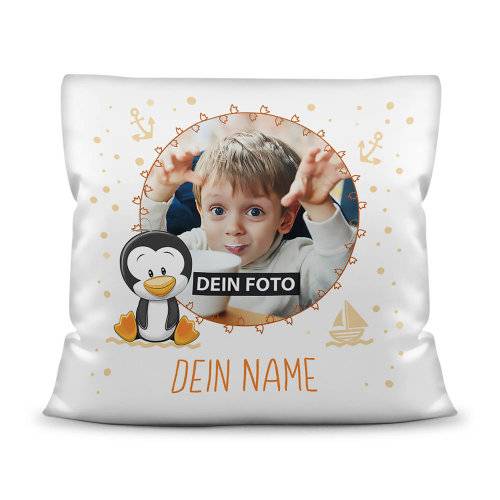 Bild von   fotokissen pinguin personalisijpg | Individuelle 🎁 persönliche 🎁 personalisierte Geschenke bedruckt ▪ bestickt ▪ graviert